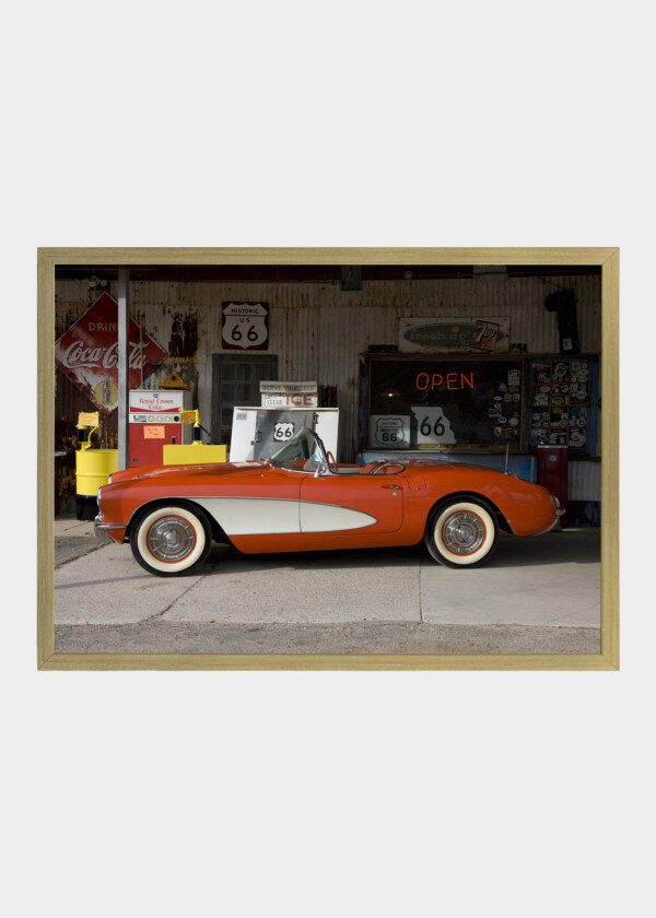 CORVETTE OUTSIDE HACKBERRY GENERAL STORE ROUTE 66