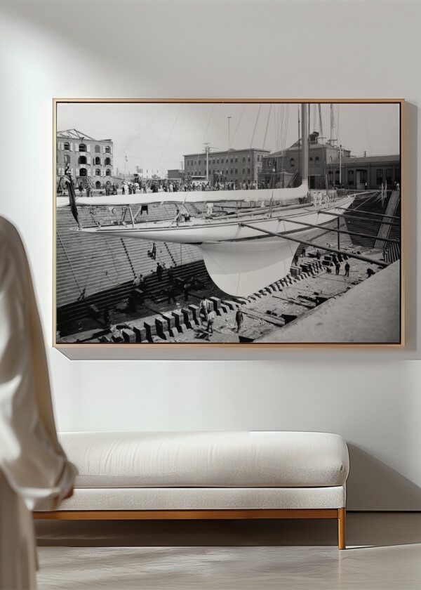 YACHT SHAMROCK III IN DRY DOCK NEW YORK 1903