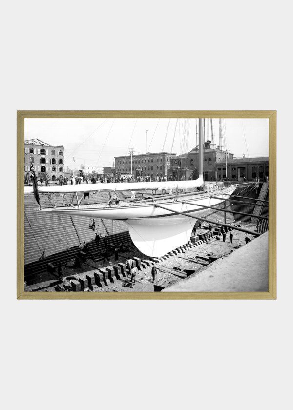 YACHT SHAMROCK III IN DRY DOCK NEW YORK 1903