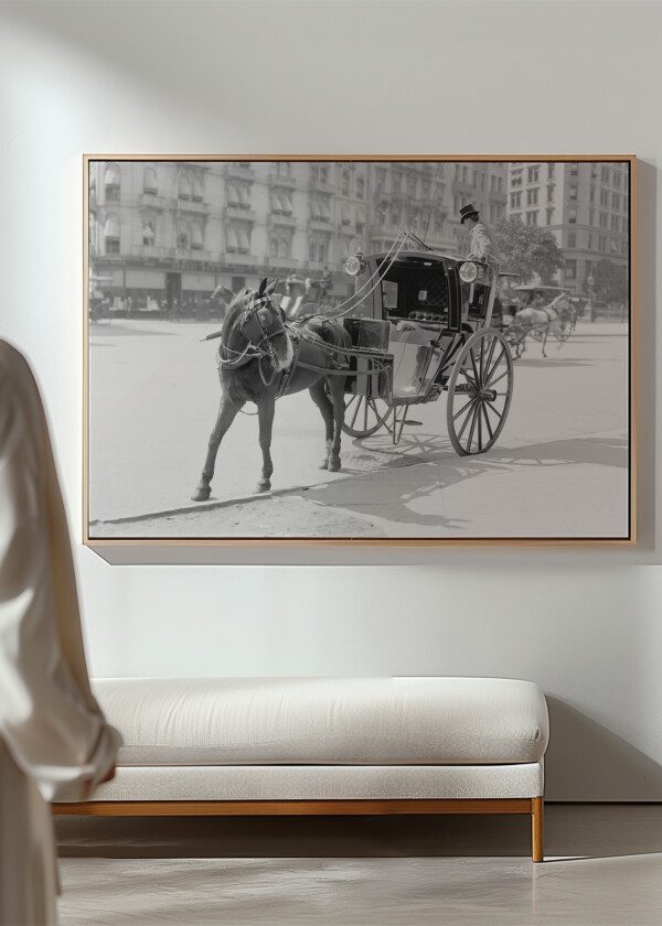 HANSOM AT MADISON SQUARE, NEW YORK ENLARGE 1900