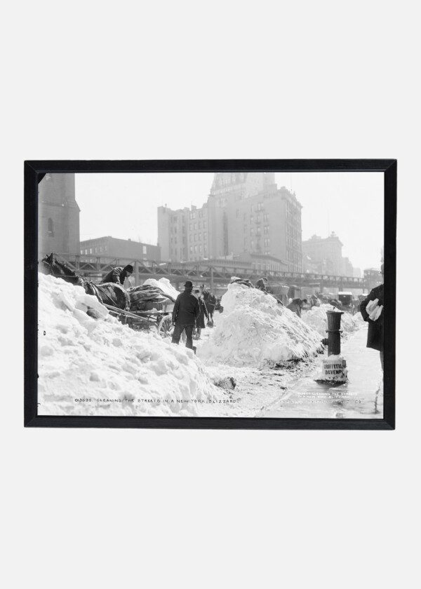 CLEANING THE STREETS IN A NEW YORK BLIZZARD, 1899