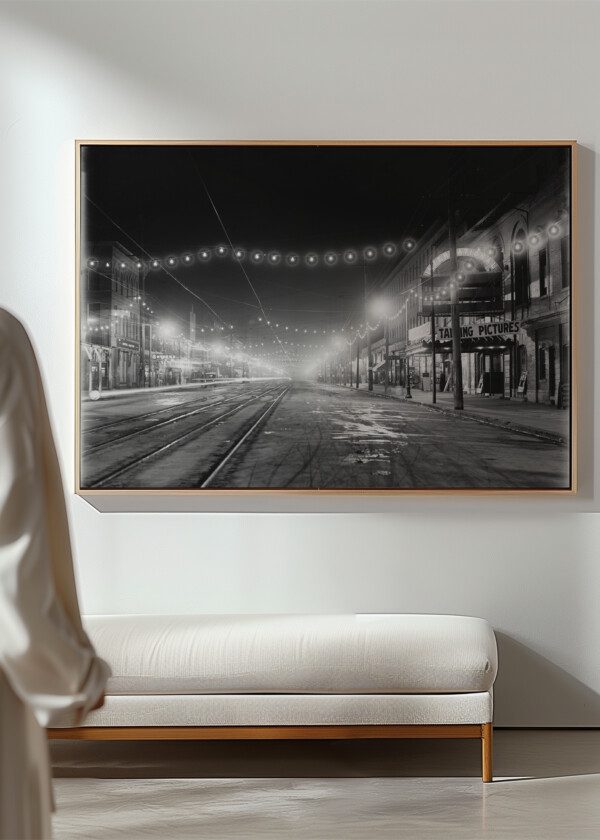 NIAGARA FALLS, N.Y. FALLS STREET AT NIGHT 1900
