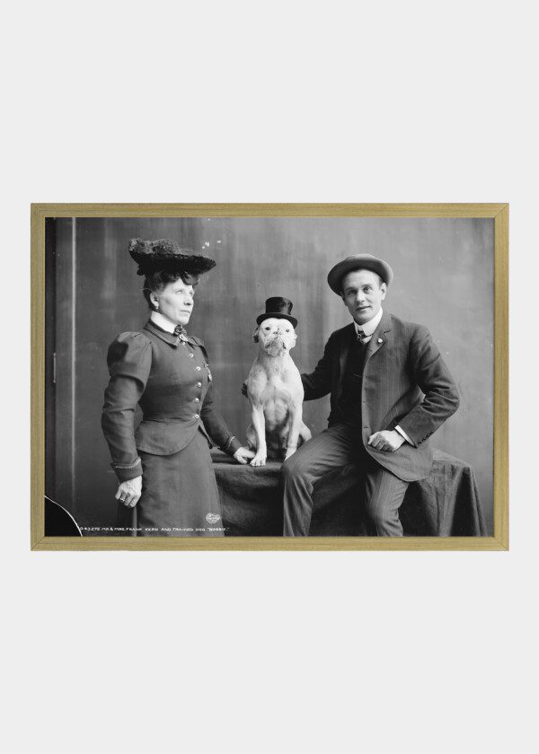 MR. AND MRS. FRANK KERN AND TRAINED DOG BOBBIE 1900