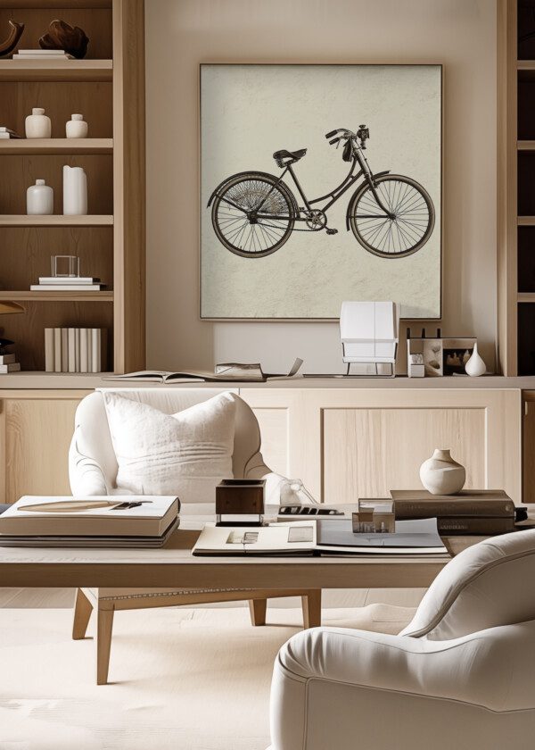 BICYCLE ON BEIGE BACKGROUND