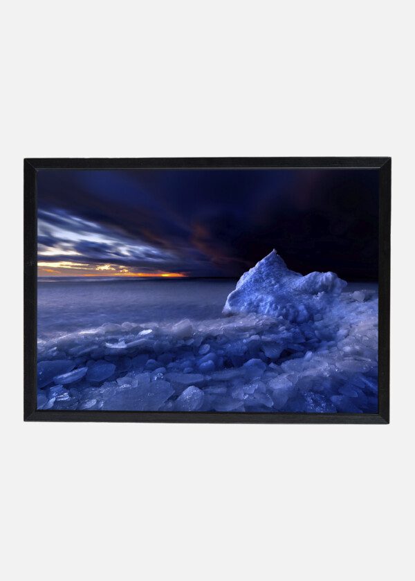SUNSET AND ICE COVER