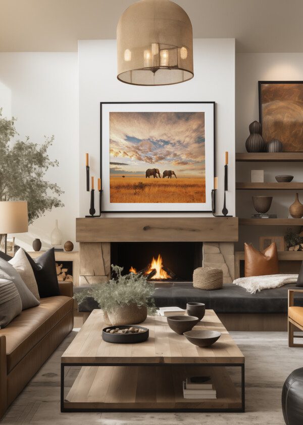 ELEPHANTS ON SAVANNAH