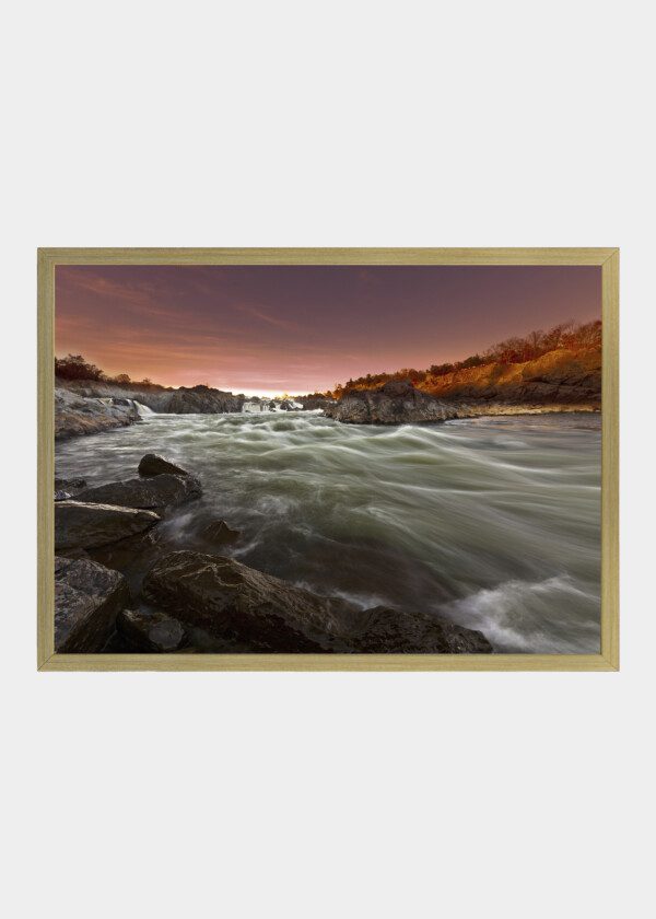 RAPID RIVER UNDER RED SKY