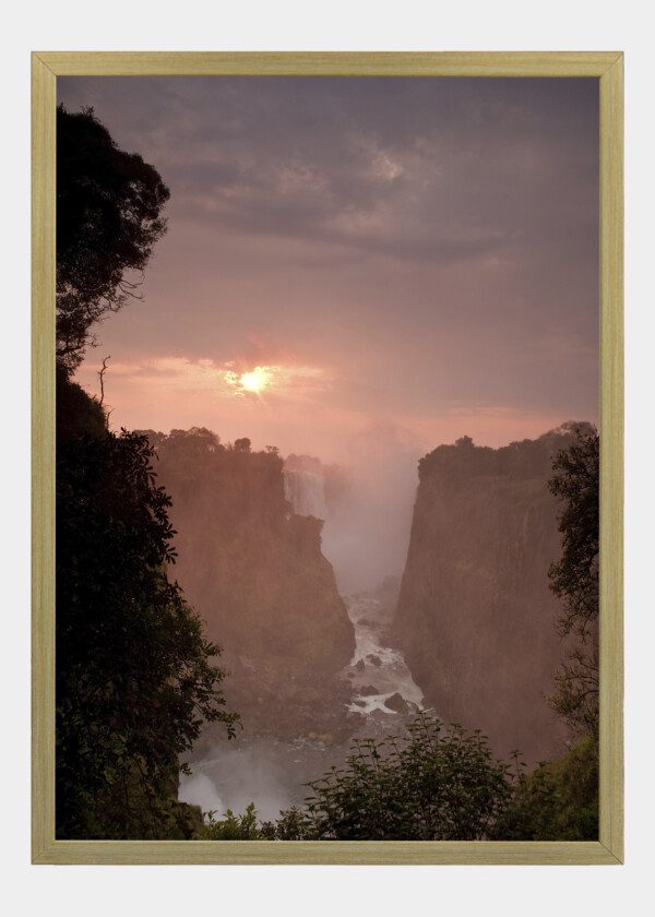 WATERFALL IN SUNSET