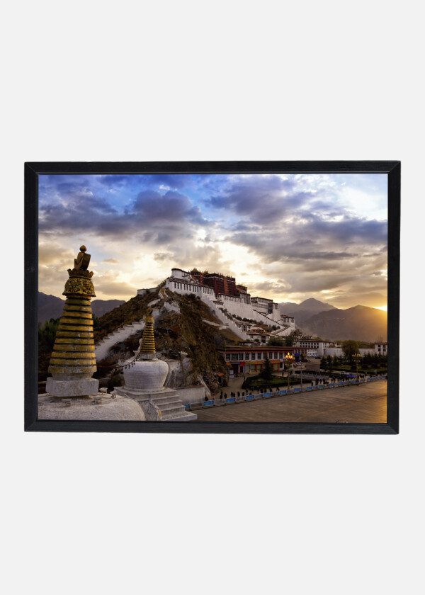 ASIAN BUILDING AMONG THE MOUNTAINS