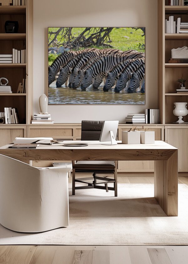 ZEBRAS DRINK WATER