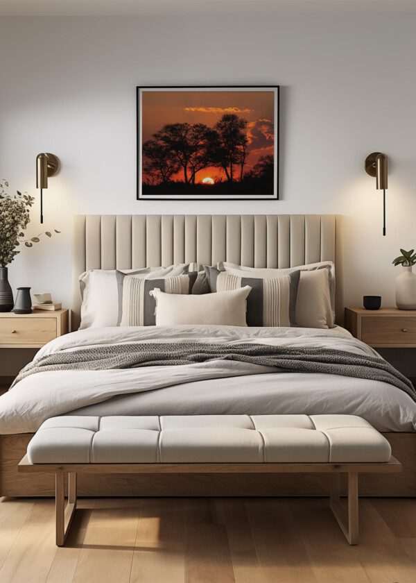 SUNSET AND BLACK TREES