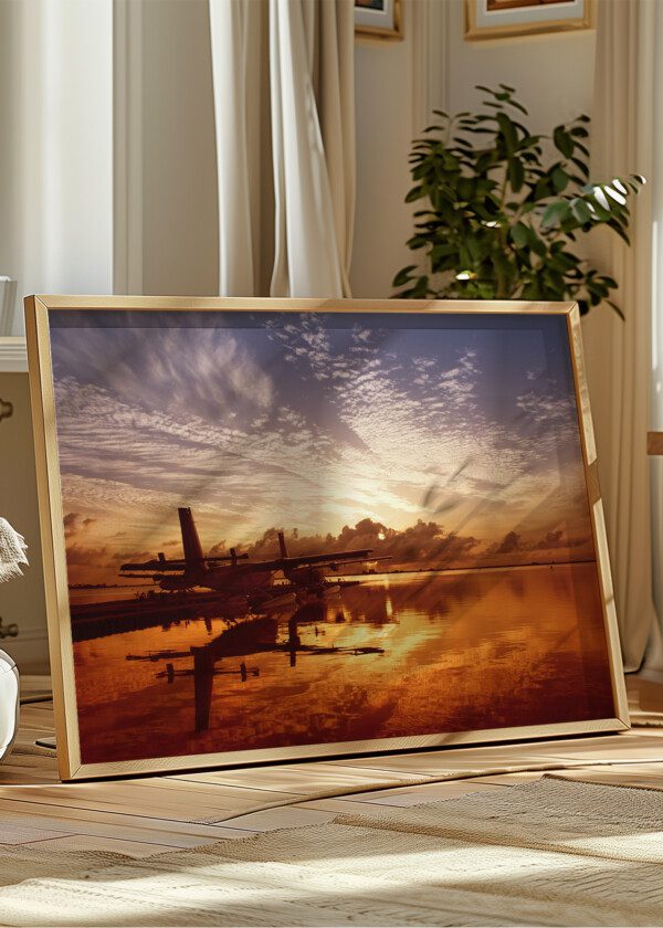 SEAPLANE IN SUNSET
