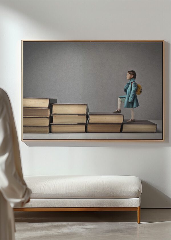 SCHOOLGIRL AND BOOKS