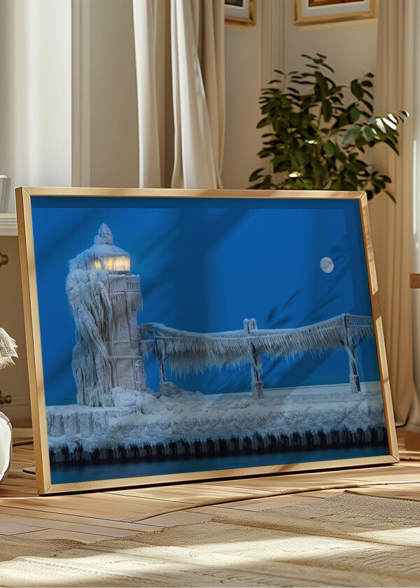 LIGHTHOUSE COVERED WITH ICE