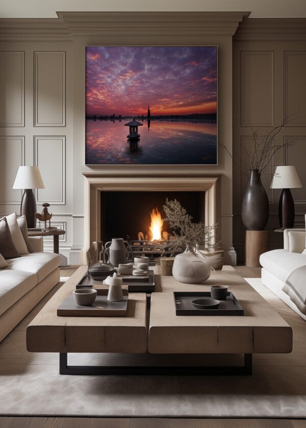LANDSCAPE WITH SUNSET IN HANGZHOU