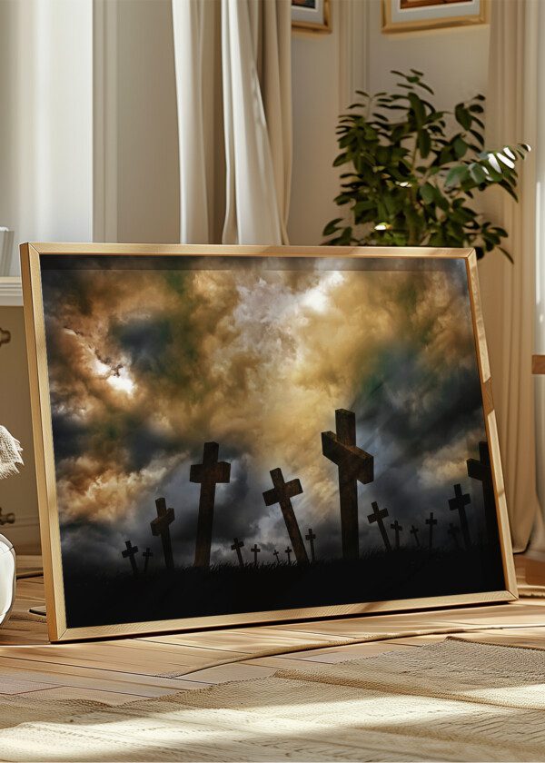 TOMBSTONES UNDER DARK SKY