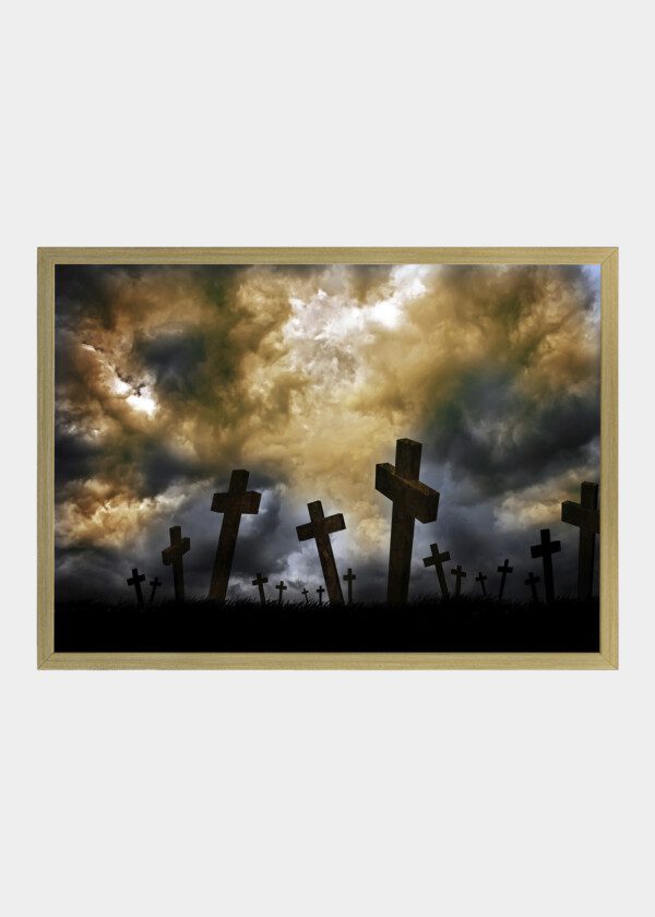 TOMBSTONES UNDER DARK SKY
