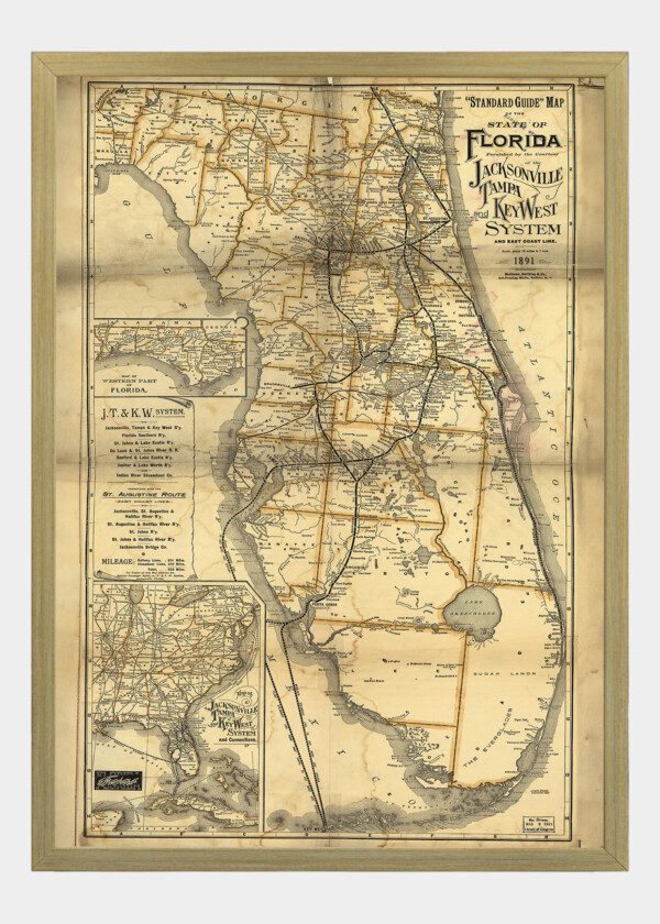 STANDARD GUIDE MAP OF THE STATE OF FLORIDA.1891