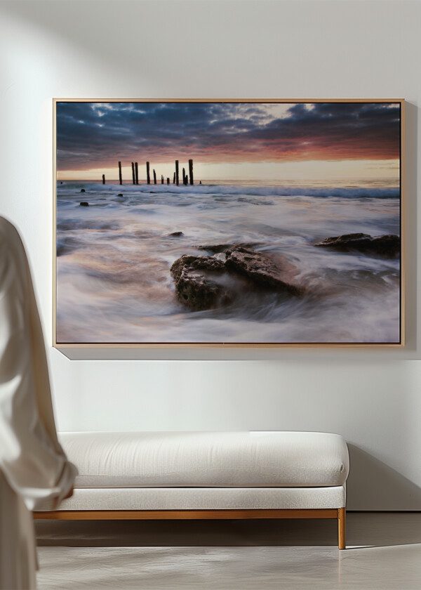 WAVES AGAINST THE BEACH