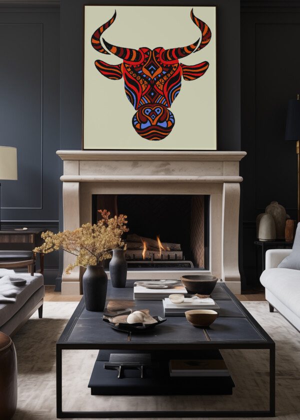 PAINTED BULL'S HEAD
