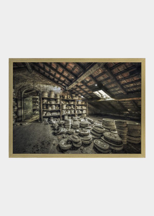 CLAY MOLDS IN ATTIC OF AN ABANDONED CERAMICS FACTORY