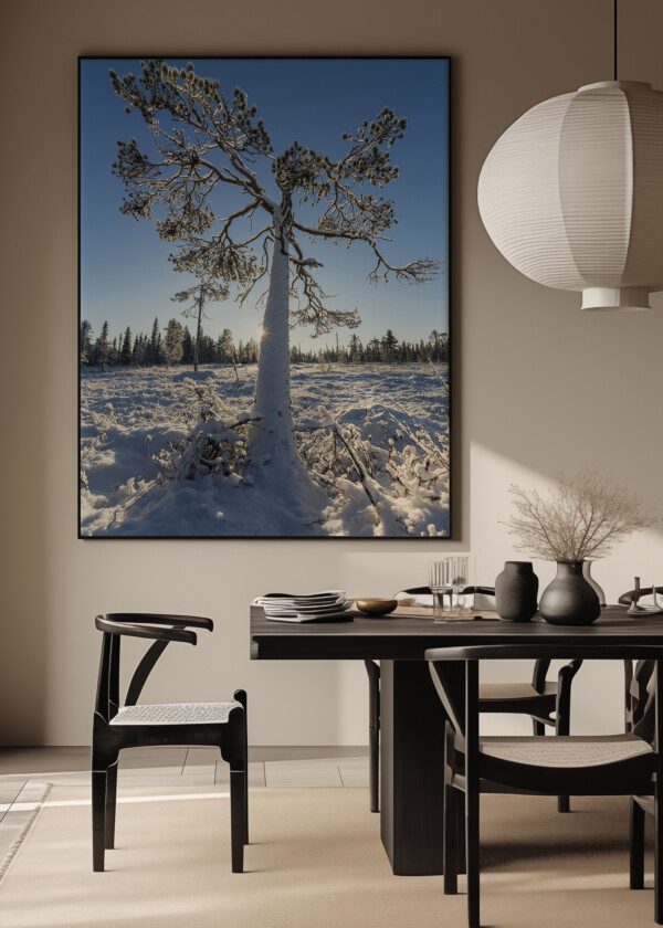 LONELY TREE IN WINTER SETTING