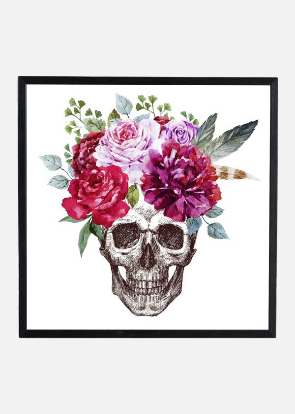 ILLUSTRATION. SKULL AND FLOWERS