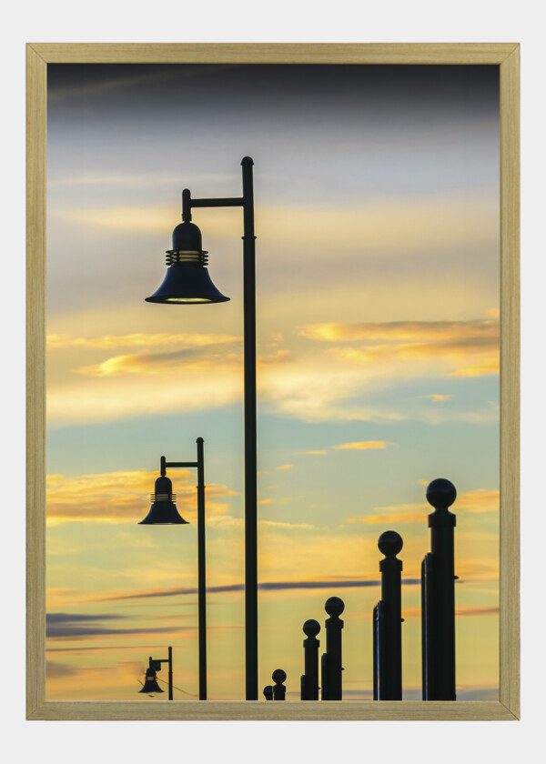 STREET LIGHTS AGAINST THE NIGHT SKY