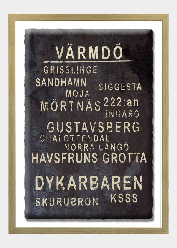 TEXTTAVLA VÄRMDÖ RUSTY