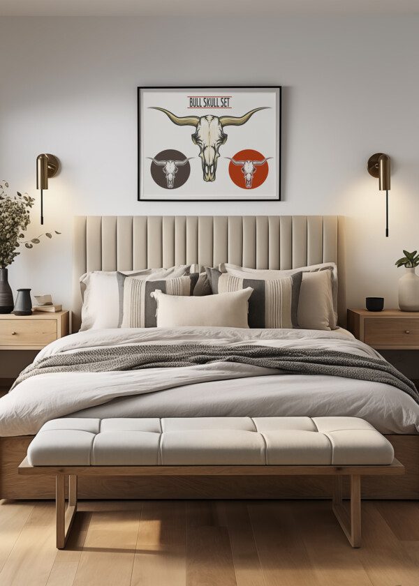 ILLUSTRATION. THREE BULL HEADS