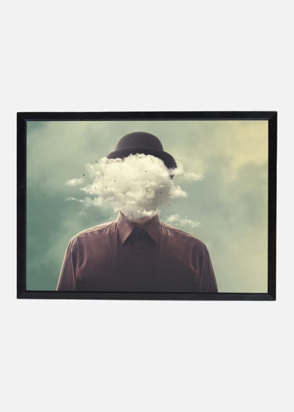 SURREALISTIC PICTURE OF MAN WITH CUBB