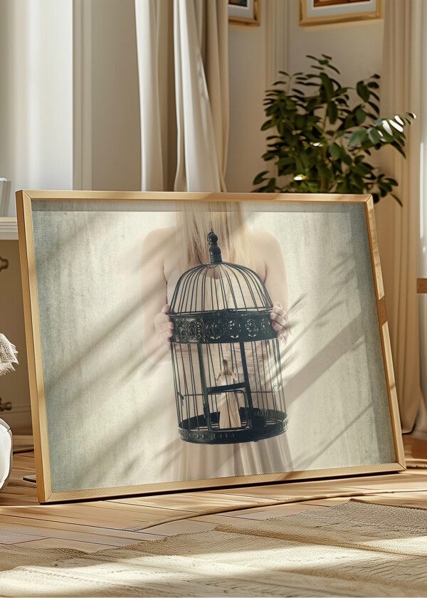 GIRL IN BIRDCAGE