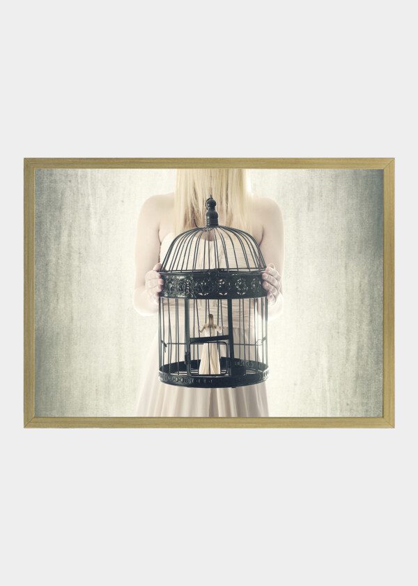 GIRL IN BIRDCAGE