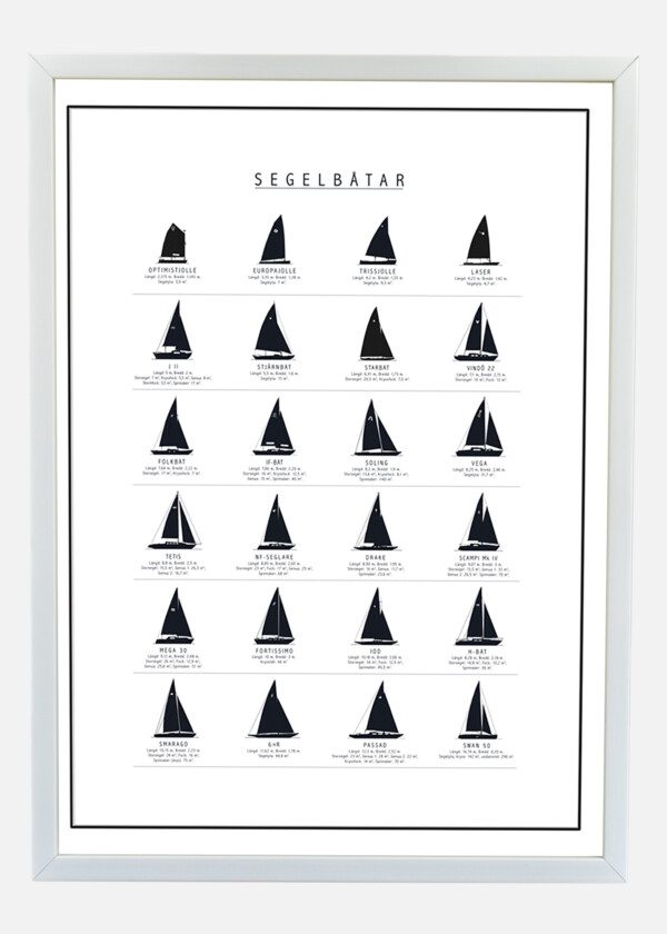 SEGELBÅTAR SILHOUETTE MED RAM