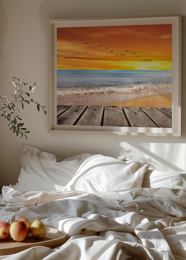 RED SKY OVER THE BEACH