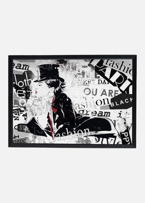 ILLUSTRATION. WOMAN IN TOP HAT