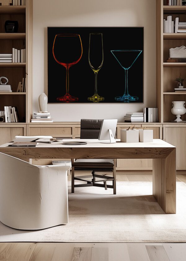 THREE DIFFERENT DRINKING GLASSES