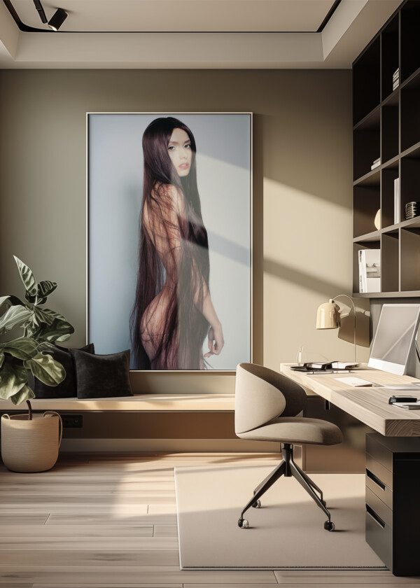 MODEL WITH LONG HAIR