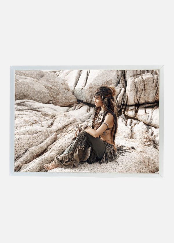 MODEL WITH NATIVE AMERICAN CLOTHES