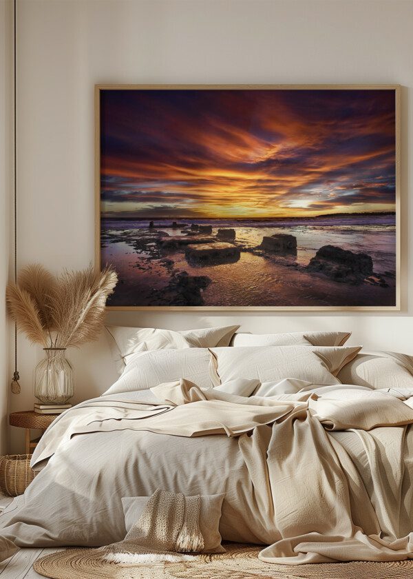RED SKY OVER THE BEACH