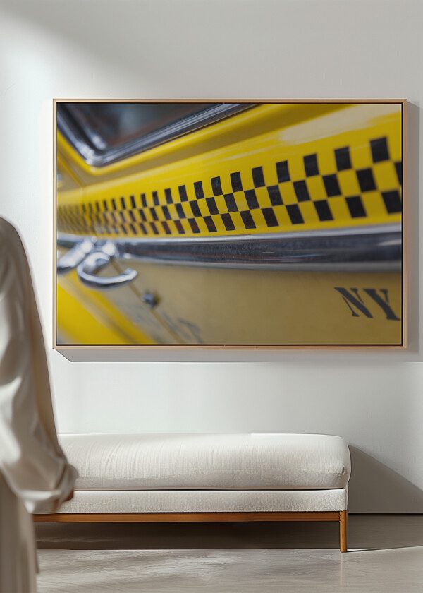 CLOSE UP OF YELLOW CAB