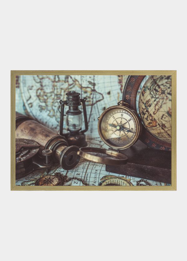 MAP COMPASS AND BINOCULARS