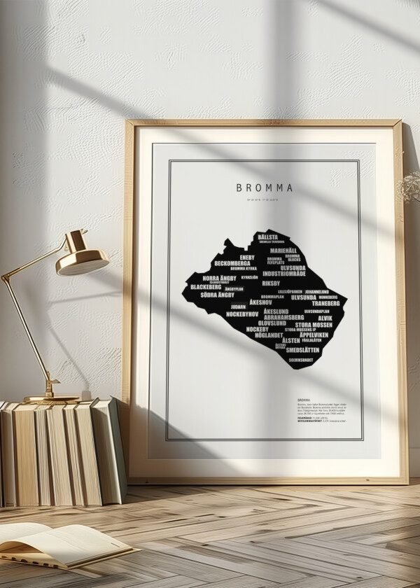 TEXTKARTA BROMMA NEGATIV