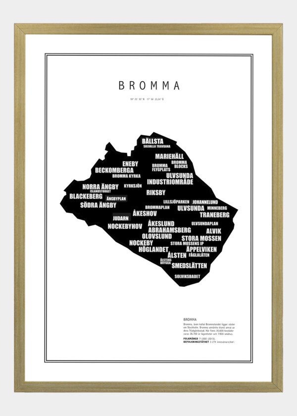 TEXTKARTA BROMMA NEGATIV