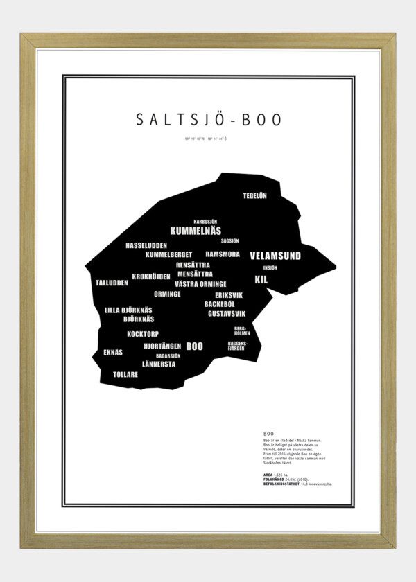 TEXT KARTA SALTSJÖ-BOO (SVART)