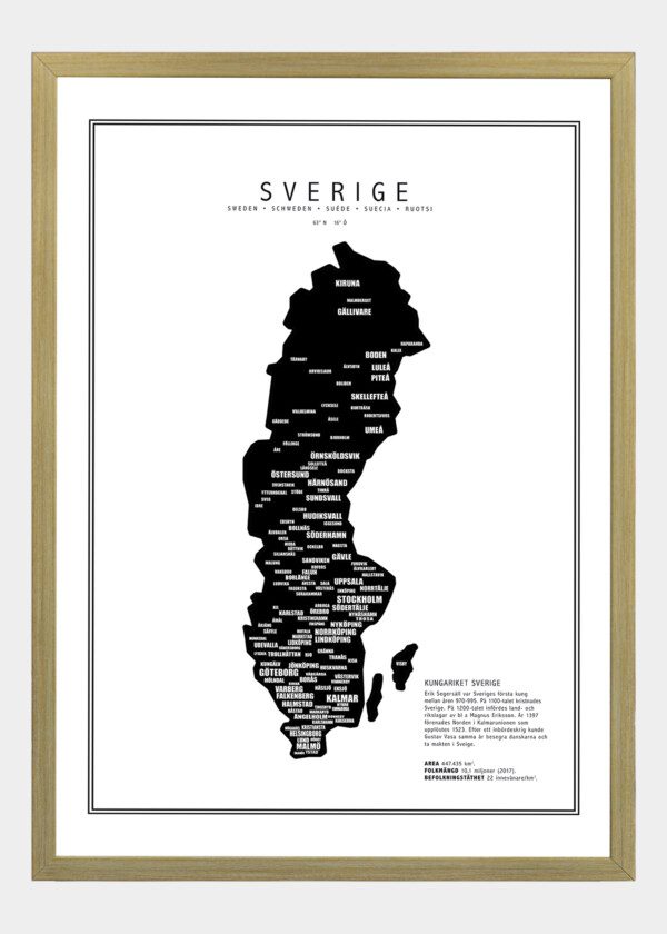 TEXT KARTA SVERIGE (SVART)