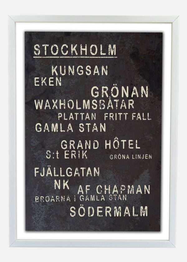 TEXTTAVLA STHLM (RUSTY)