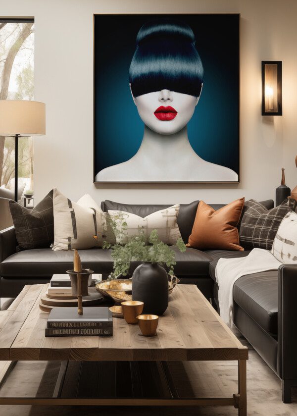 MODEL WITH LONG FRINGE