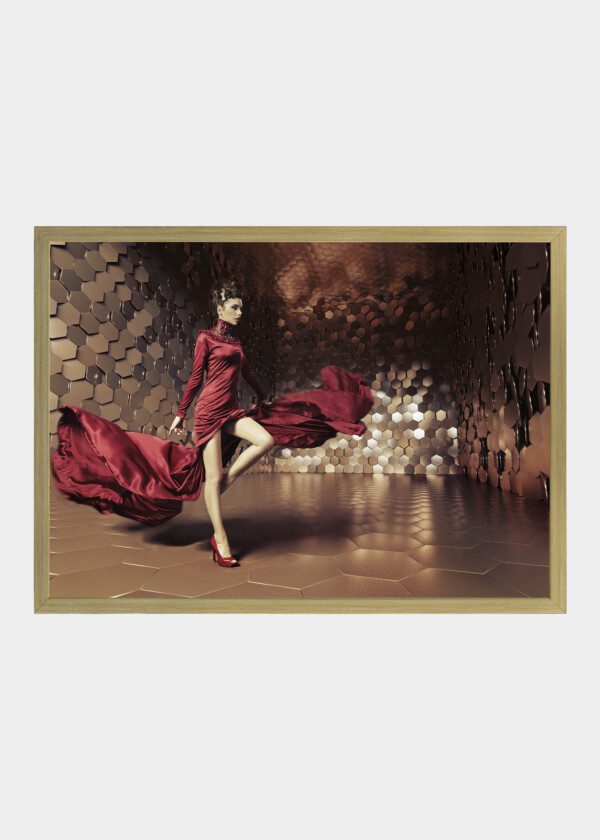 MODEL IN RED DRESS