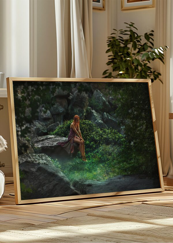 MODEL OUT IN THE WOODS